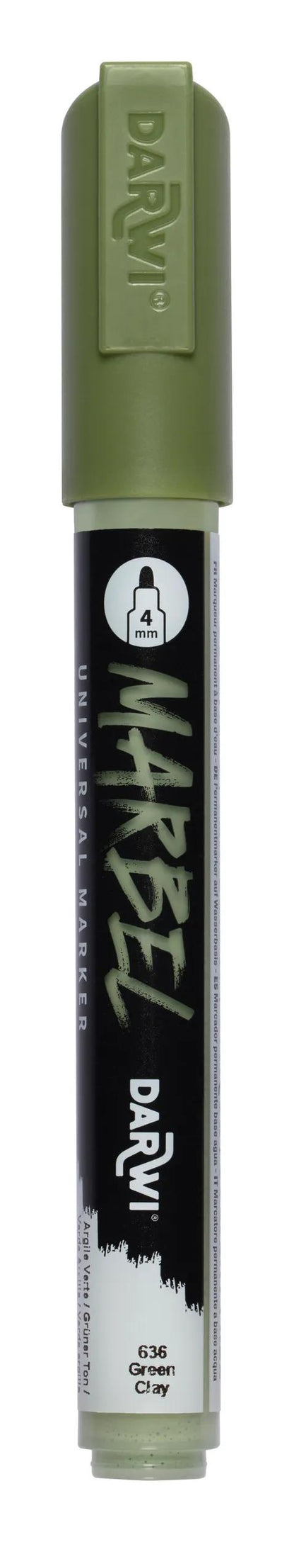 MARBEL Universal Point Round Marker Medium 4mm - Green Clay 636 (Pack x6)