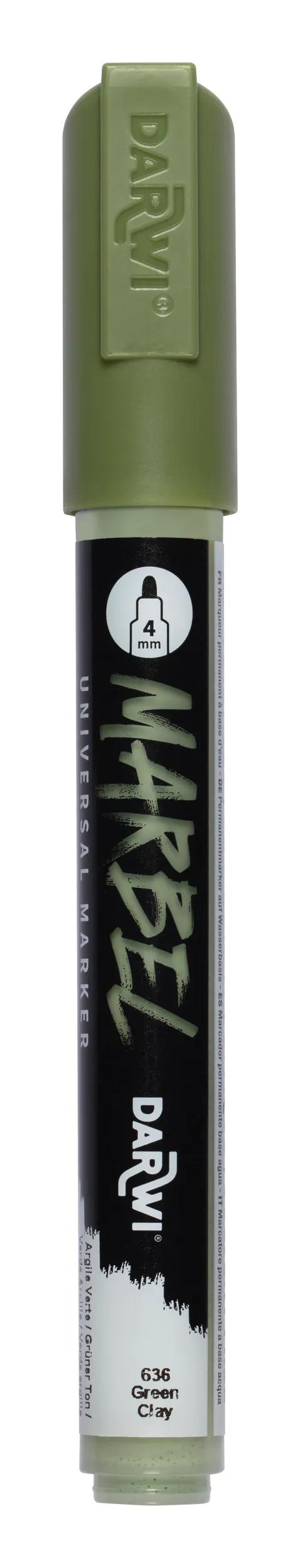 MARBEL Universal Point Round Marker Medium 4mm - Green Clay 636 (Pack x6)