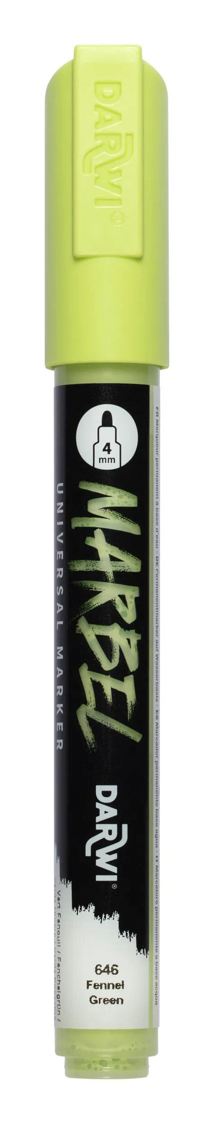 MARBEL Universal Point Round Marker Medium 4mm - Fennel green 646 (Pack x6)