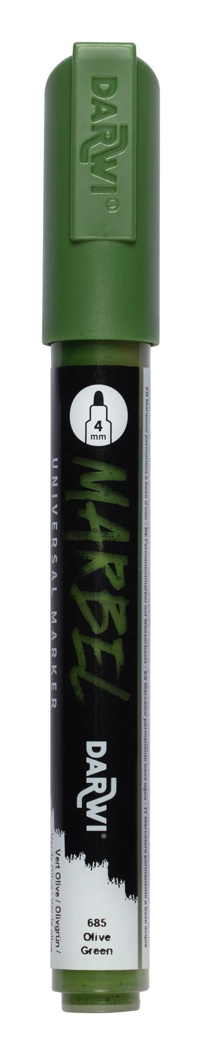 MARBEL Universal Point Round Marker Medium 4mm - Olive green (Paket x6)
