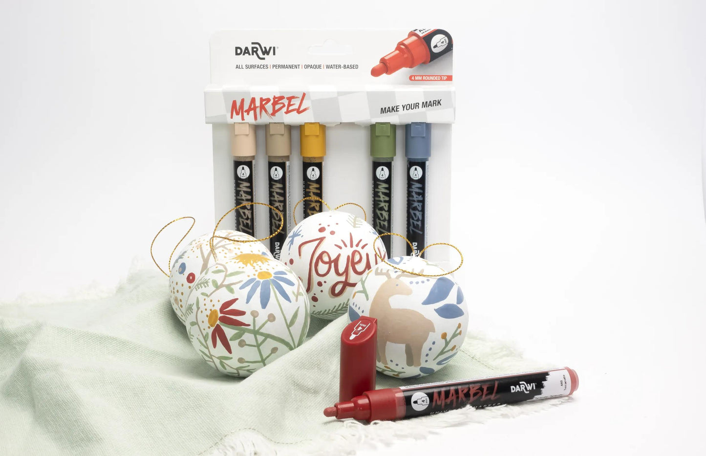 MARBEL Set of 6 Universal Pointe Ronde Medium 4mm Markers, Nature Range - Nature Range