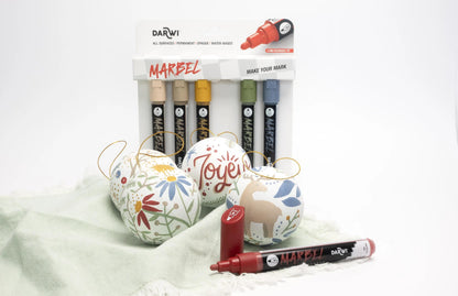 MARBEL Set von 6 Universal Pointe Ronde Medium 4mm Marker, Nature Range - Nature Range