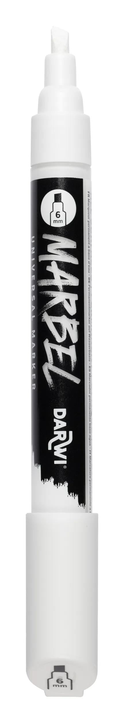 MARBEL Universal Marker Pointe Biseau Medium 6mm - White 010 (Pack x6)