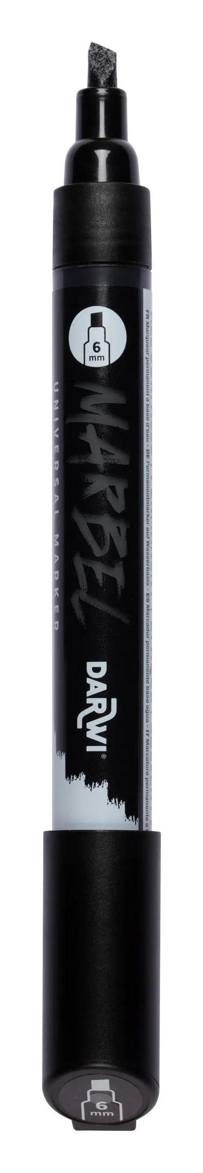MARBEL Universal Marker Pointe Biseau Medium 6mm - Black 100 (Pack x6)