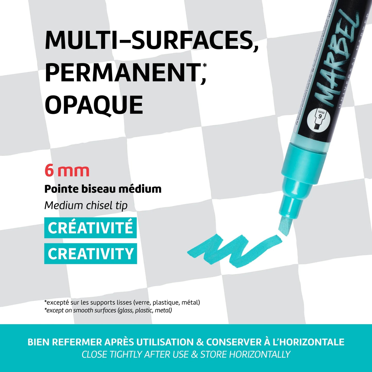 MARBEL Universal Marker Pointe Biseau Medium 6mm - Popcorn 740 (Pack x6)