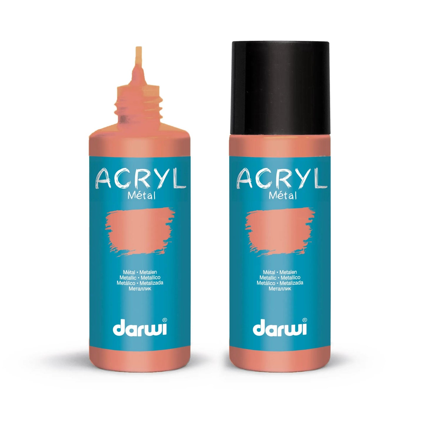 Darwi 80 ml bottle of Universal Metallic Acrylic Paint - Copper 057 (Pack x5)