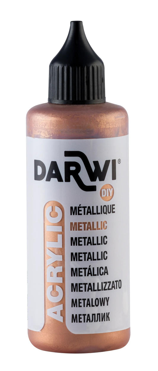Darwi 80 ml bottle of Universal Metallic Acrylic Painting - Bronze 058 (Pack x5)