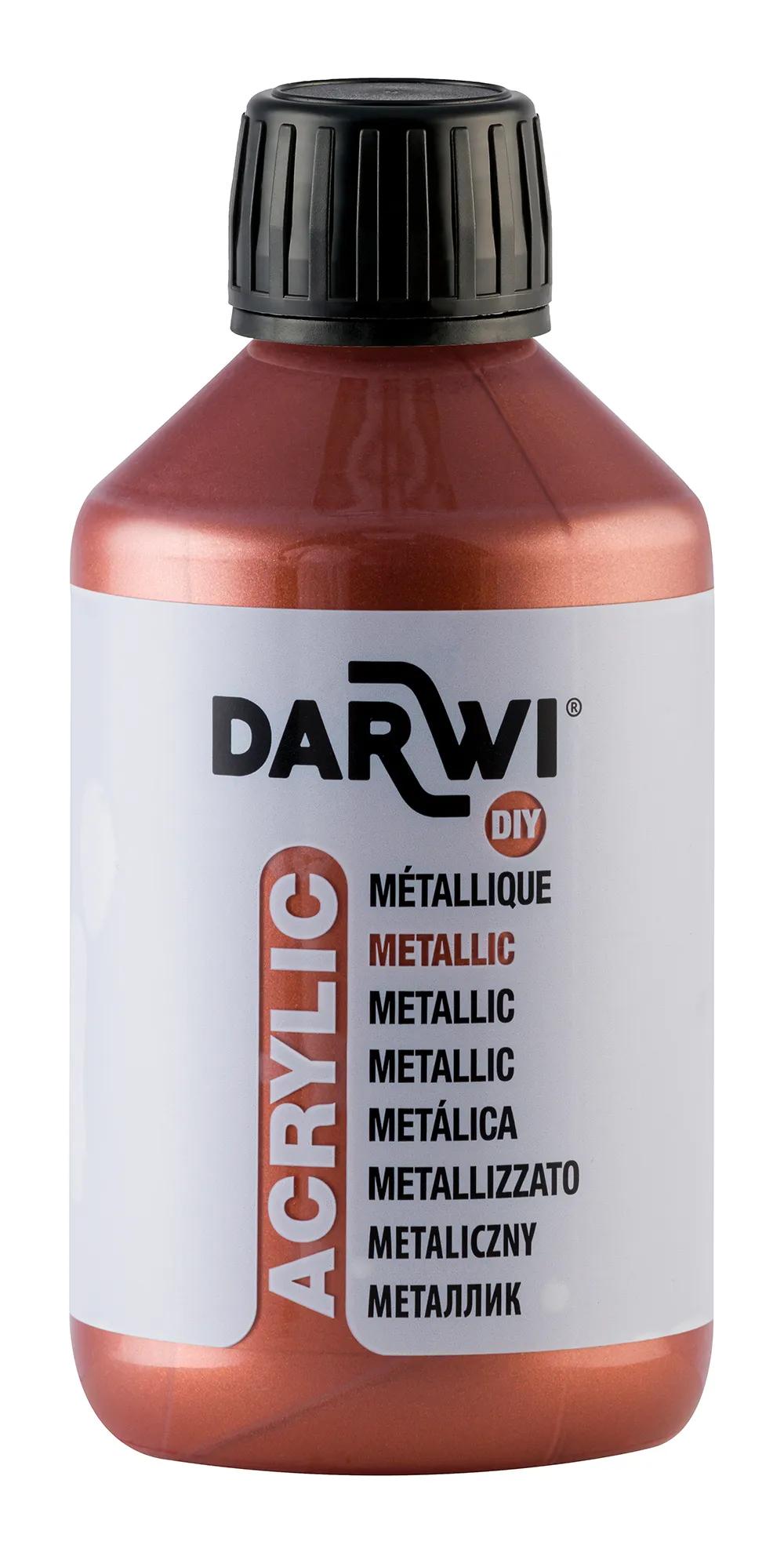 Darwi 250 ml bottle of Universal Metallic Acrylic Paint - Copper 057 (Pack x3)
