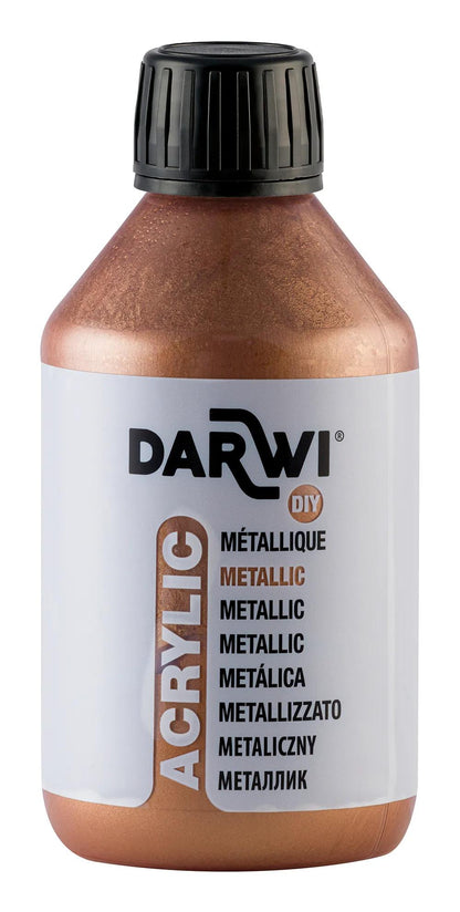 Darwi 250 ml bottle of Universal Metallic Acrylic Paint - Bronze 058 (Pack x3)