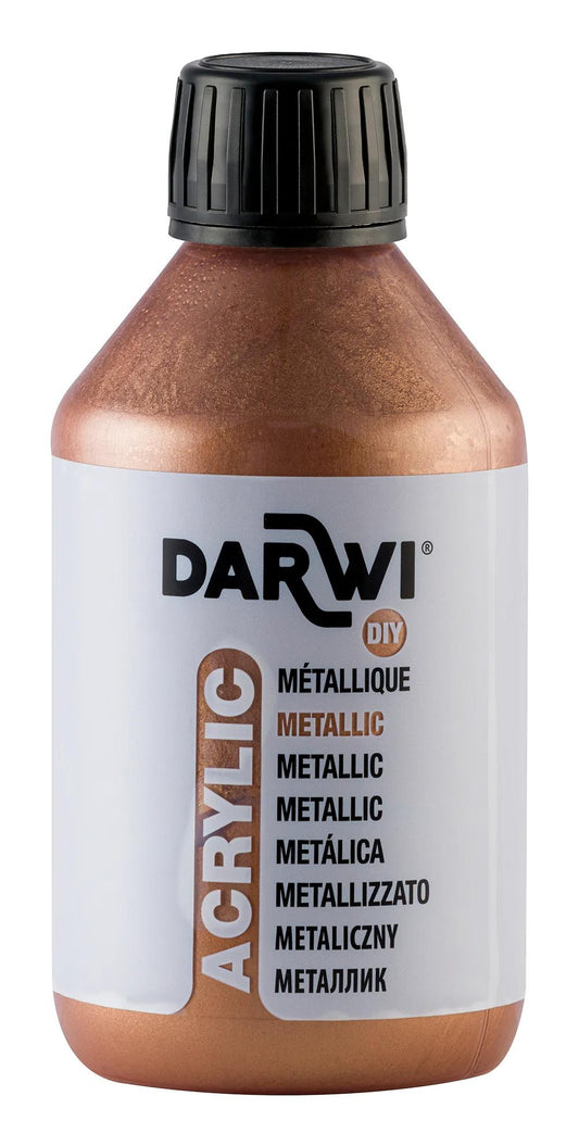 Darwi 250 ml bottle of Universal Metallic Acrylic Paint - Bronze 058 (Pack x3)