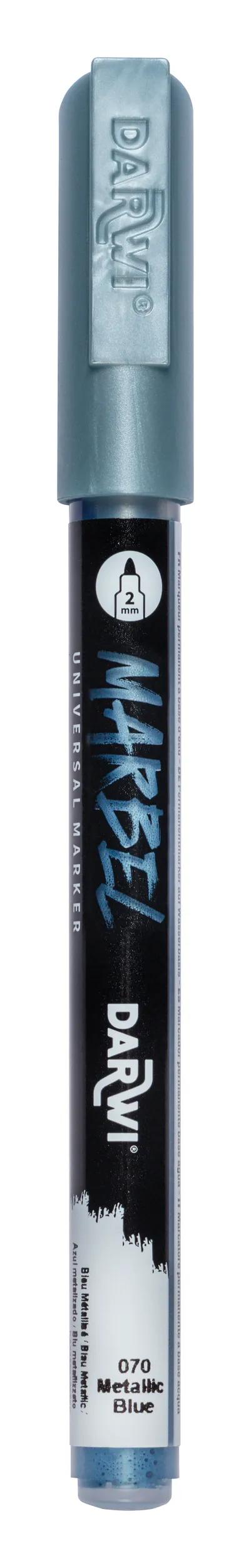 MARBEL Universal Marker Pointe Conique Fine 2mm - Metallic blue 070 (Pack x6)
