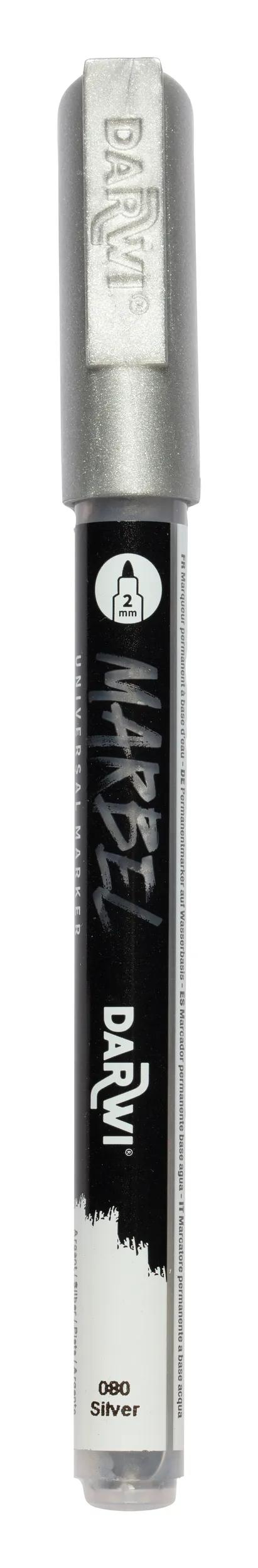 MARBEL Universal Marker Pointe Conique Fine 2mm - Silver 080 (Pack x6)