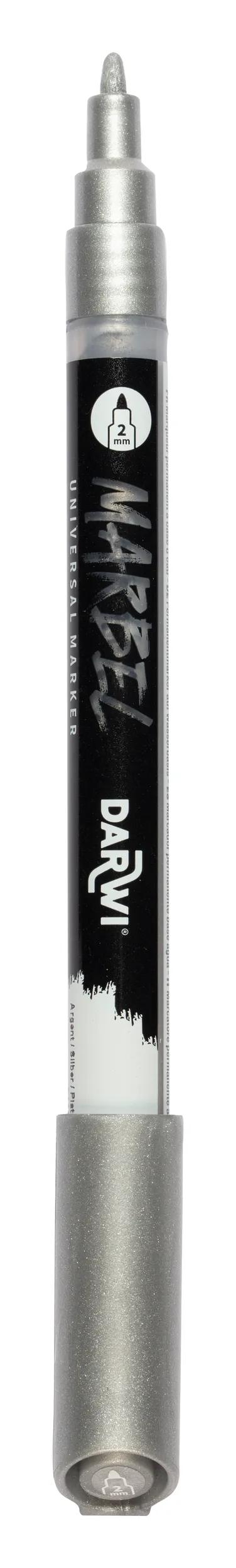 MARBEL Universal Marker Pointe Conique Fine 2mm - Silver 080 (Pack x6)