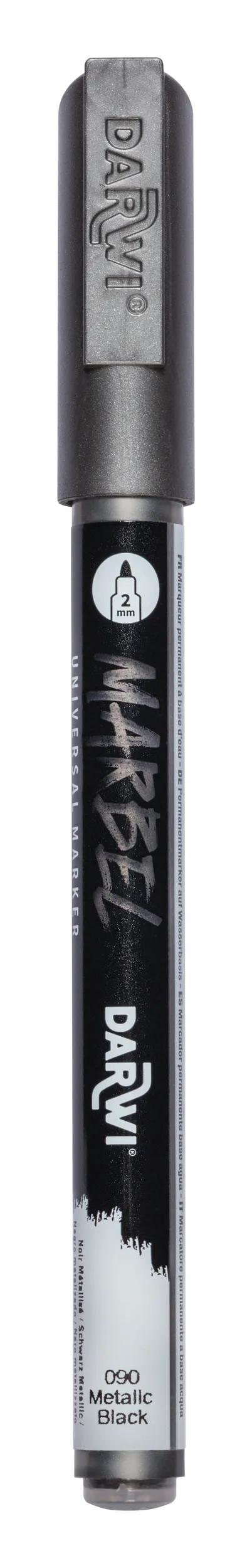 MARBEL Universal Marker Pointe Conique Fine 2mm - Metallic black 090 (Pack x6)