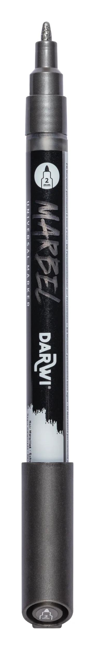 MARBEL Universal Marker Pointe Conique Fine 2mm - Metallic black 090 (Pack x6)