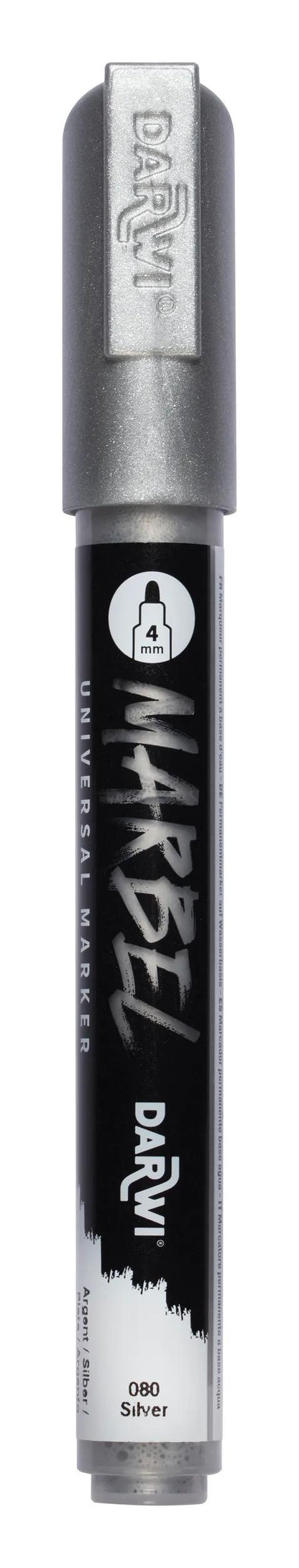 MARBEL Universal Pointe Ronde Medium 4mm marker - Silver 080 (Pack x6)