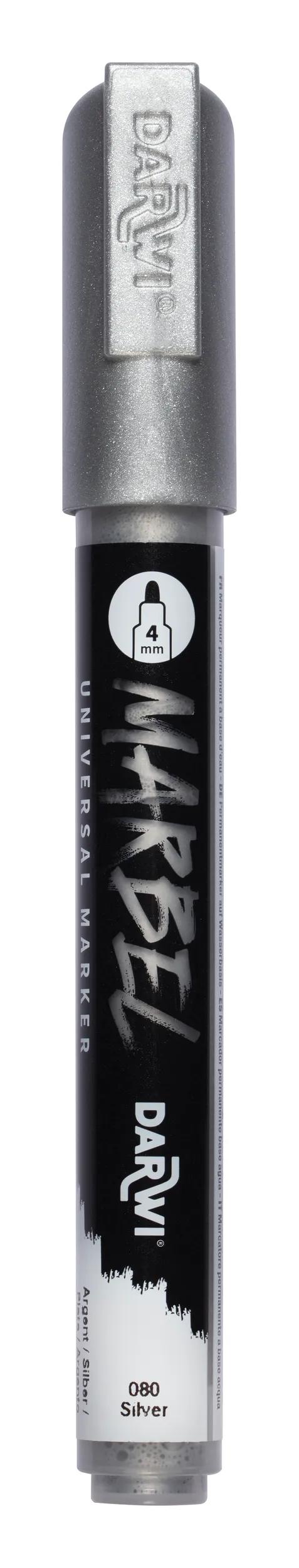 MARBEL Universal Pointe Ronde Medium 4mm marker - Silver 080 (Pack x6)