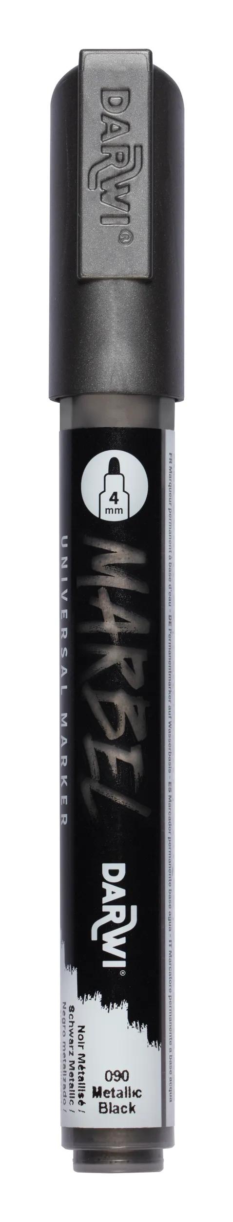 MARBEL Universal Point Round Marker Medium 4mm - Metallic black 090 (Pack x6)