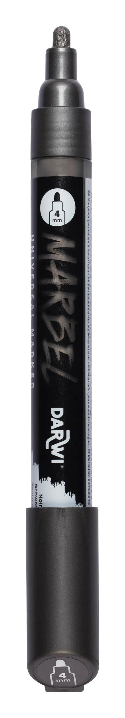 MARBEL Universal Point Round Marker Medium 4mm - Metallic black 090 (Pack x6)