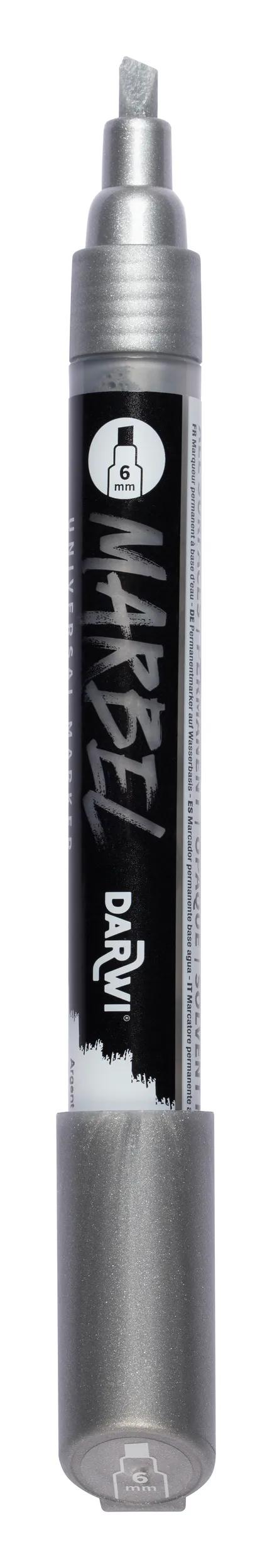 MARBEL Universal Marker Pointe Biseau Medium 6mm - Silver 080 (Pack x6)