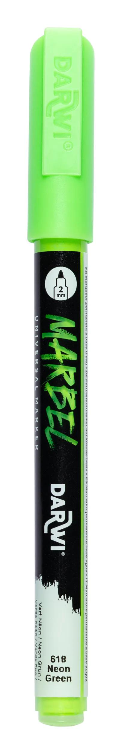 MARBEL Universal Marker Pointe Conique Fine 2mm - Neon Green 618 (Pack x6)