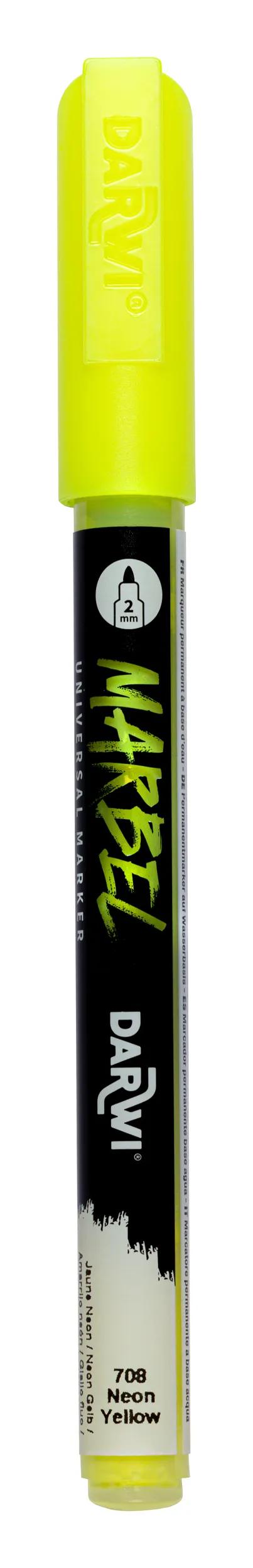 MARBEL Universal Marker Pointe Conique Fine 2mm - Neon yellow 618 (Pack x6)