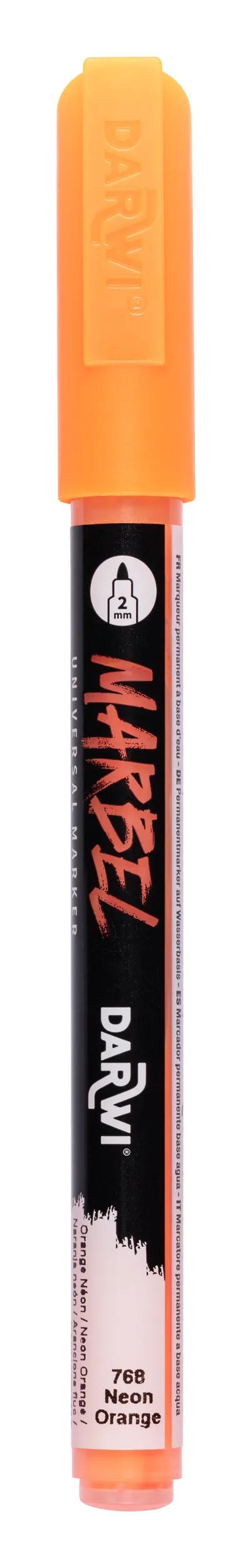 MARBEL Universal Marker Pointe Conique Fine 2mm - Orange neon 768 (Pack x6)