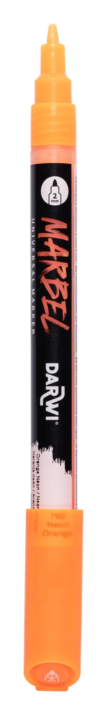 MARBEL Universal Marker Pointe Conique Fine 2mm - Orange neon 768 (Pack x6)