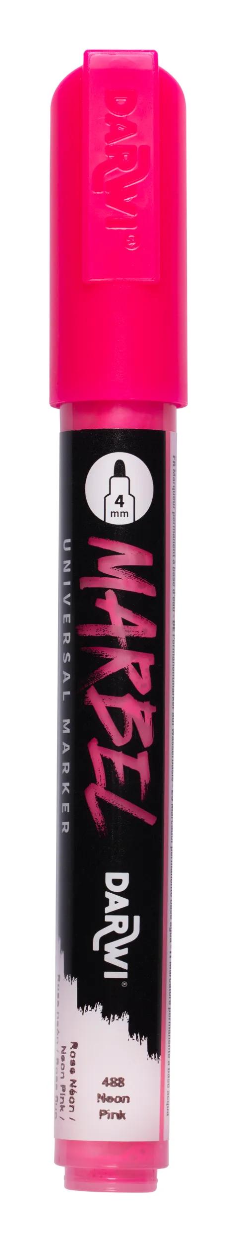 MARBEL Universal Point Round Marker Medium 4mm - Neon Rose 488 (Pack x6)