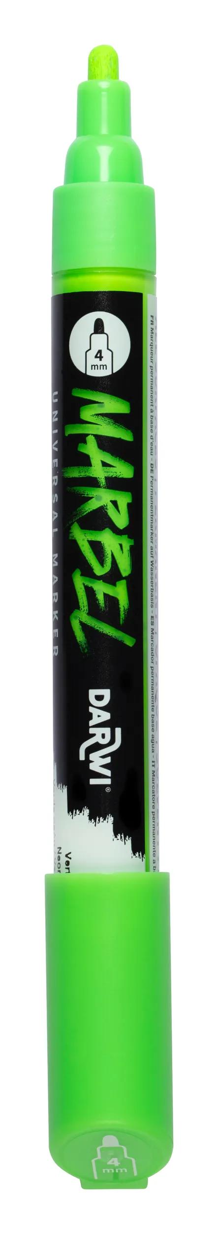 MARBEL Universal Point Round Marker Medium 4mm - Neon Green 618 (Pack x6)