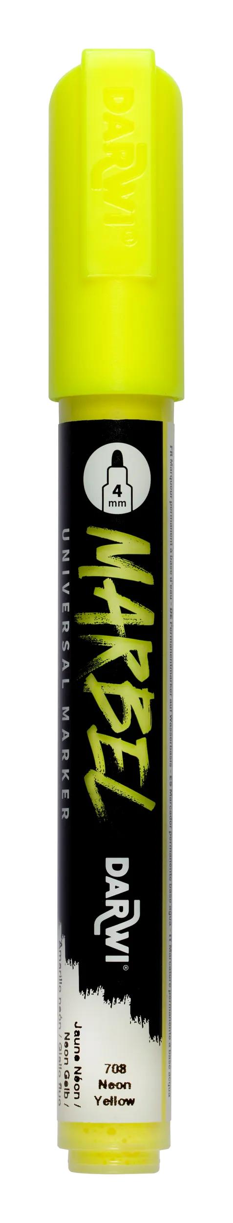 MARBEL Universal Point Round Marker Medium 4mm - Neon yellow 708 (Pack x6)