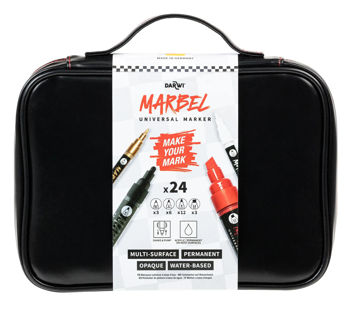 MARBEL Pack Of 24 Universal Markers (3x 0.7mm + 6x 2mm + 12x 4mm + 3x 12mm) - Assortment - New