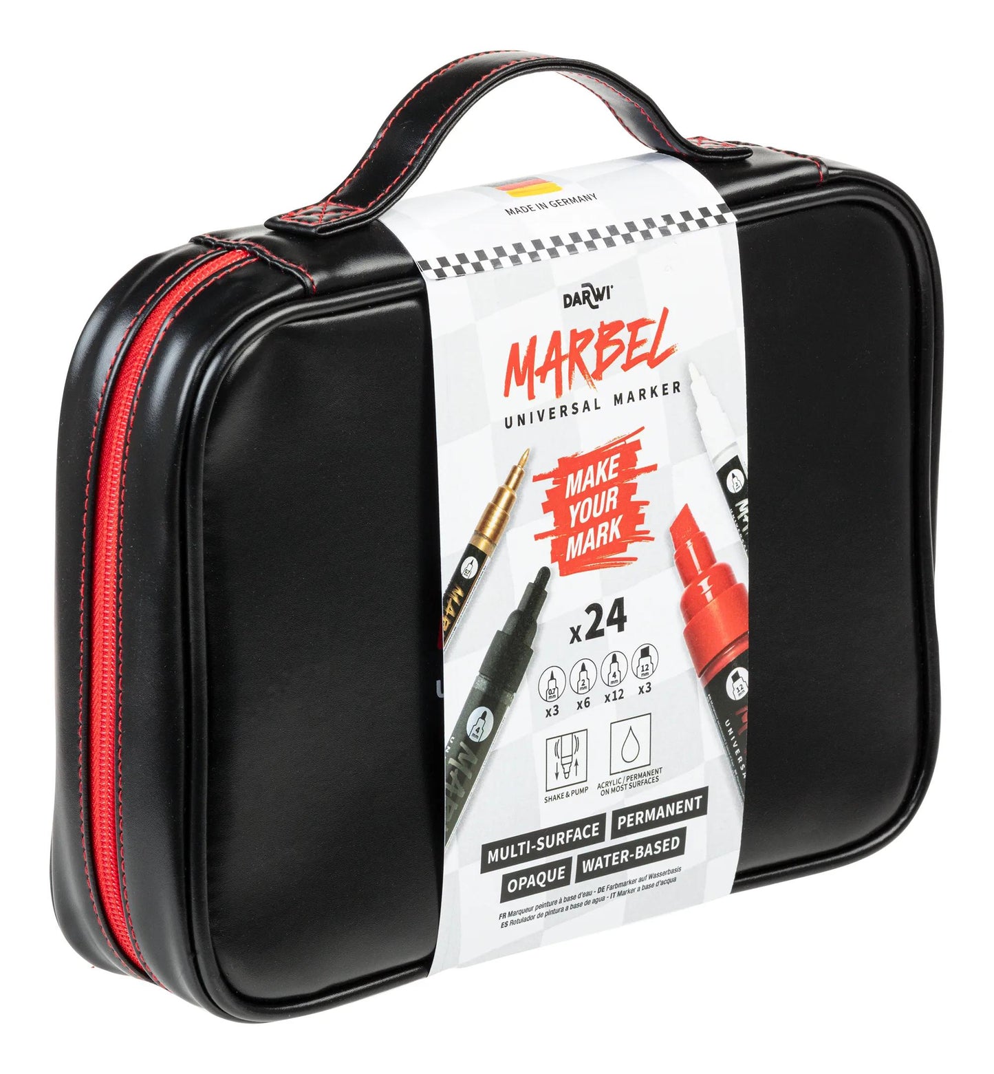 MARBEL Pack Of 24 Universal Markers (3x 0.7mm + 6x 2mm + 12x 4mm + 3x 12mm) - Assortment - New