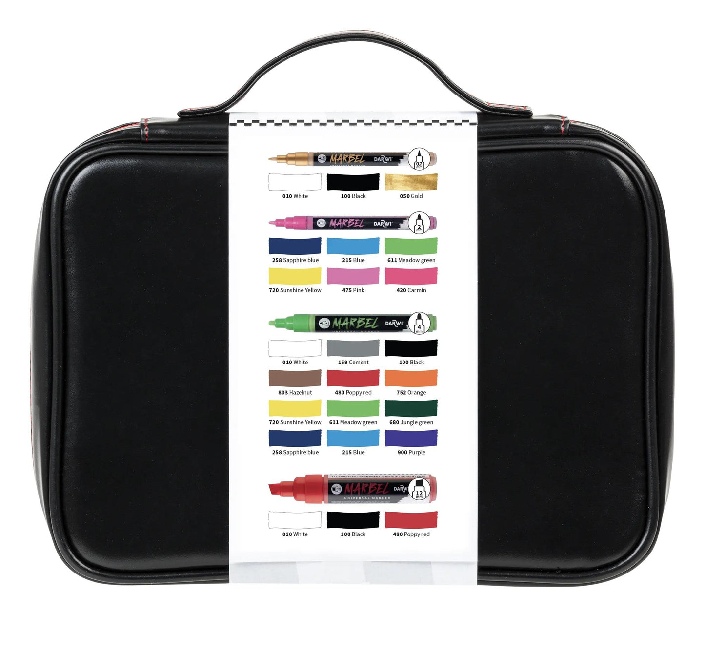MARBEL Pack Of 24 Universal Markers (3x 0.7mm + 6x 2mm + 12x 4mm + 3x 12mm) - Assortment - New
