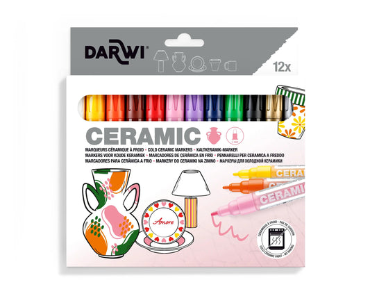 DARWI Marker Painting on Cold Ceramic Fine Conical Point 2mm - Assortis