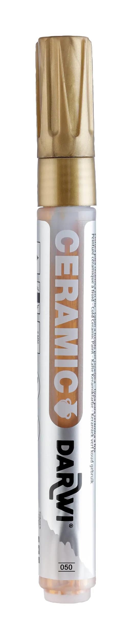 DARWI Marker Pittura su Fine Conical Point in ceramica fredda 2mm - Oro (Pacchetto x6)