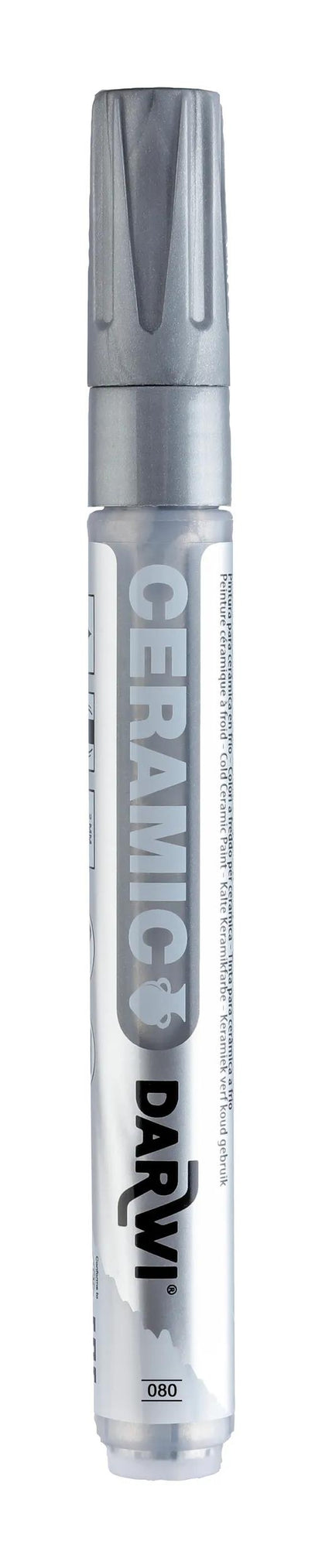 DARWI Marker pittura su Froid ceramica Fine Conical Point 2mm - Argento (Pacchetto x6)