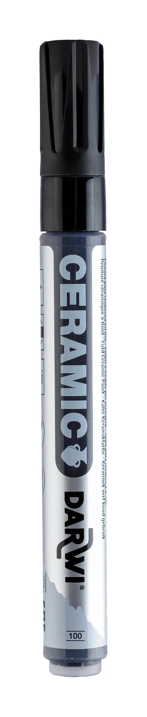 DARWI Marker Malerei auf Cold-Frozen Fine Conical Point 2mm - Schwarz (Paket x6)