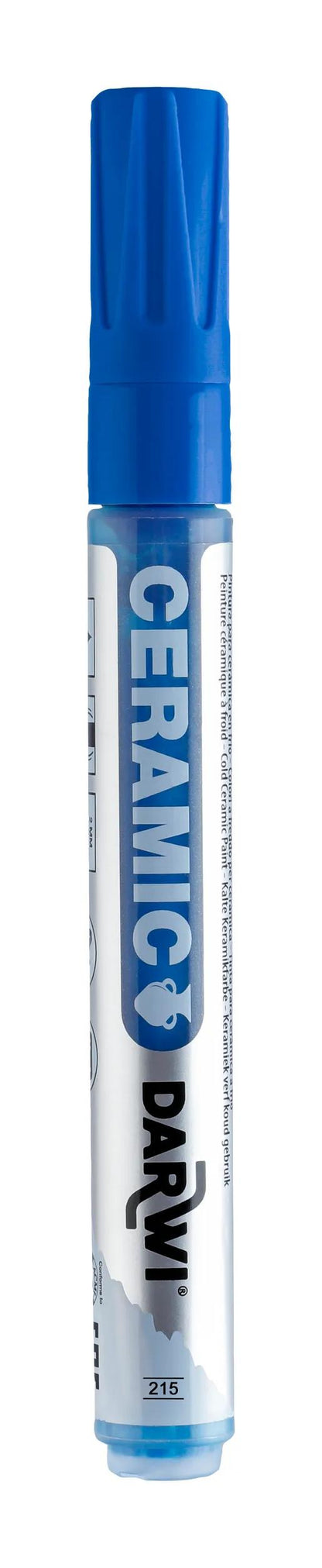 DARWI Marker Painting on Cold Ceramic Fine Conical Point 2mm - Blue 215 (Pack x6)