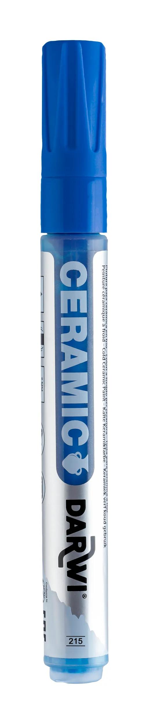 DARWI Marker Painting on Cold Ceramic Fine Conical Point 2mm - Blue 215 (Pack x6)