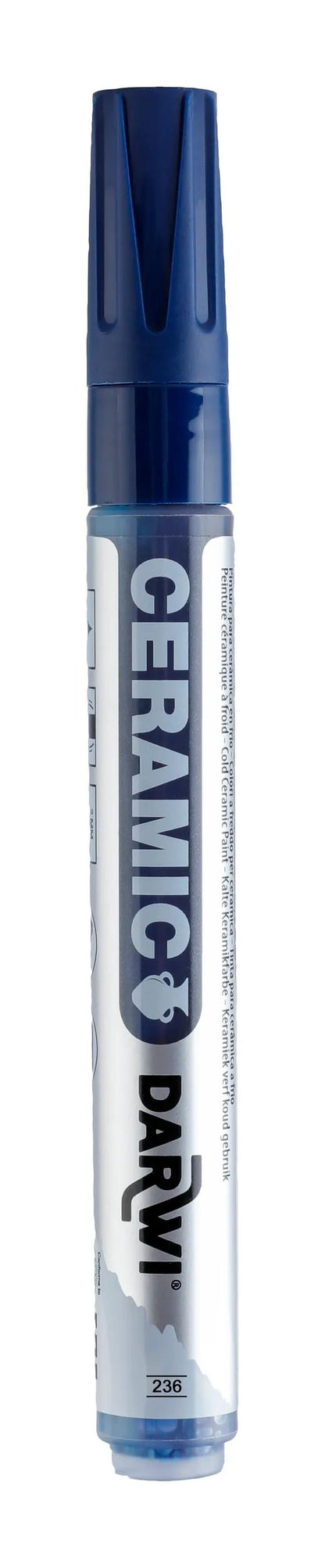 DARWI Marker pittura su ceramica fredda Fine Conical Point 2mm - Blu scuro (Pacchetto x6)