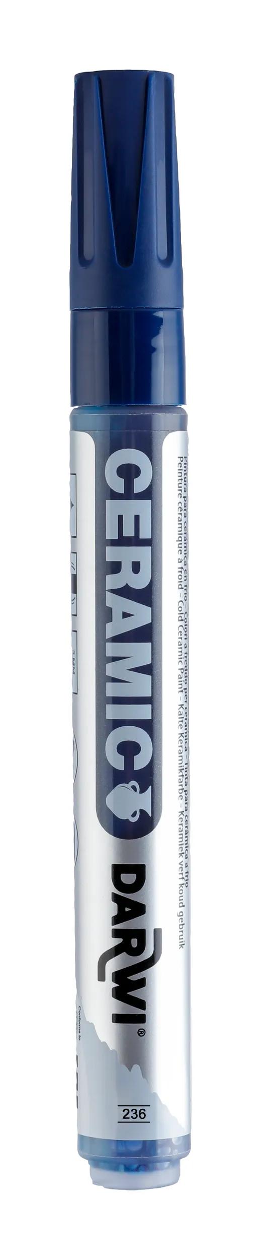 DARWI Marker Paint on Cold Ceramic Fine Conical Point 2mm - Dark blue 236 (Pack x6)