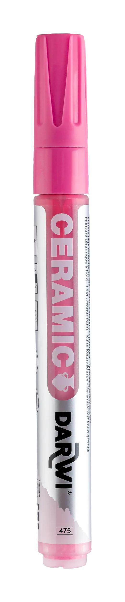 DARWI Marker Painting on Cold Ceramic Fine Conical Point 2mm - Pink 475 (Pack x6)