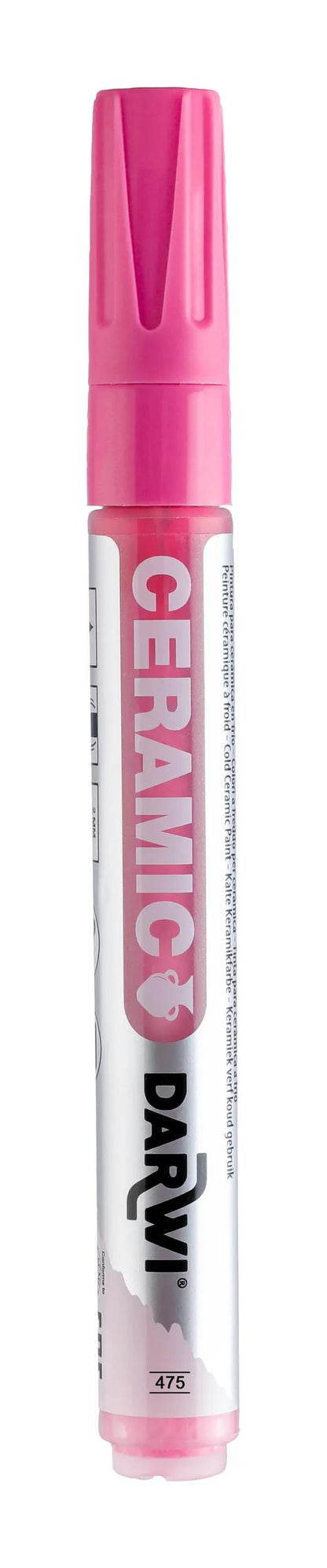 DARWI Marker Painting on Cold Ceramic Fine Conical Point 2mm - Pink 475 (Pack x6)