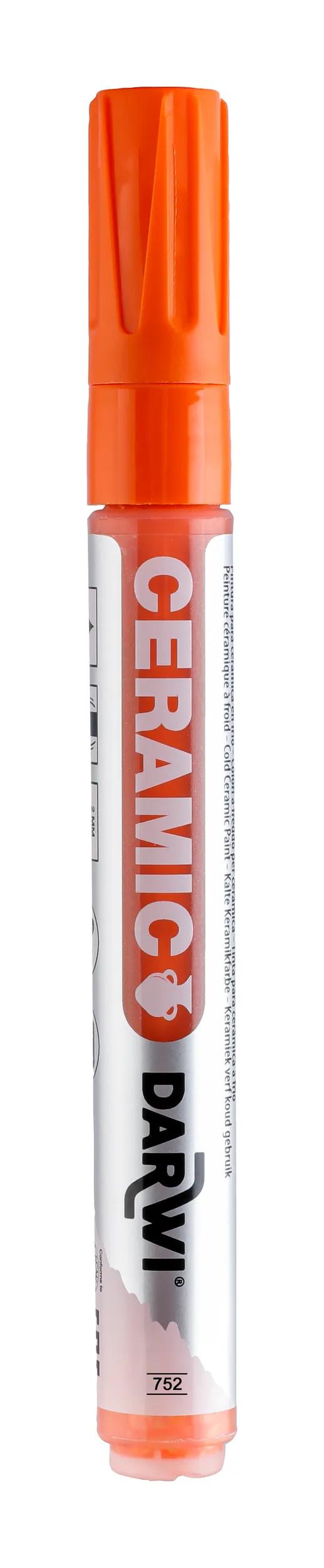 DARWI Marker Malerei auf Froid Keramik Fine Conical Point 2mm - Orange (Paket x6)