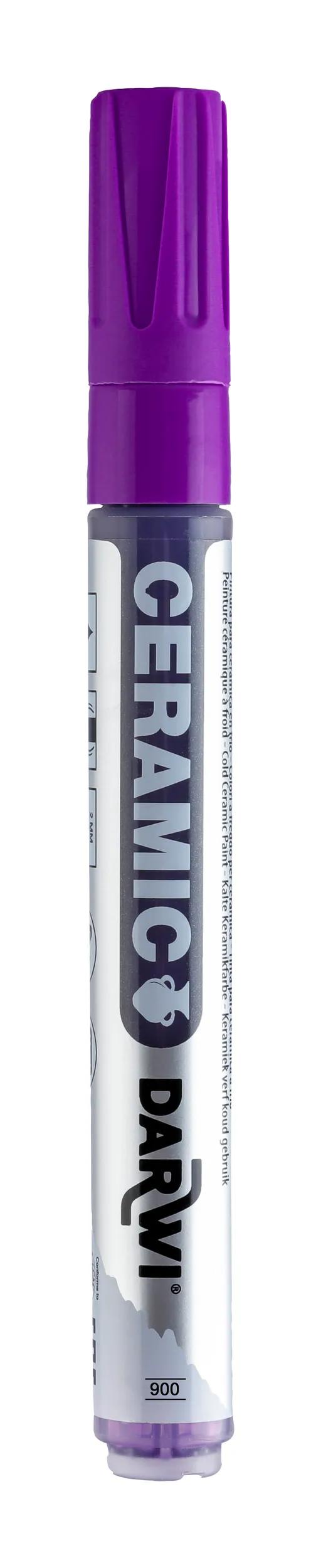 DARWI Marker Painting on Cold Ceramic Fine Conical Pointe 2mm - Violet 900 (Pack x6)