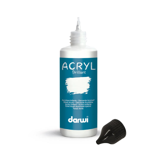 Darwi 80 ml bottle of Brillant Universal Acrylic Painting - White 010 (Pack x5)