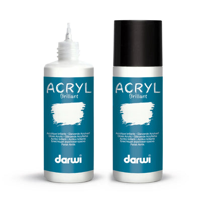 Darwi Flacon de 80 ml de Peinture Acrylique Universelle Brillante - Blanc (Lot x5)