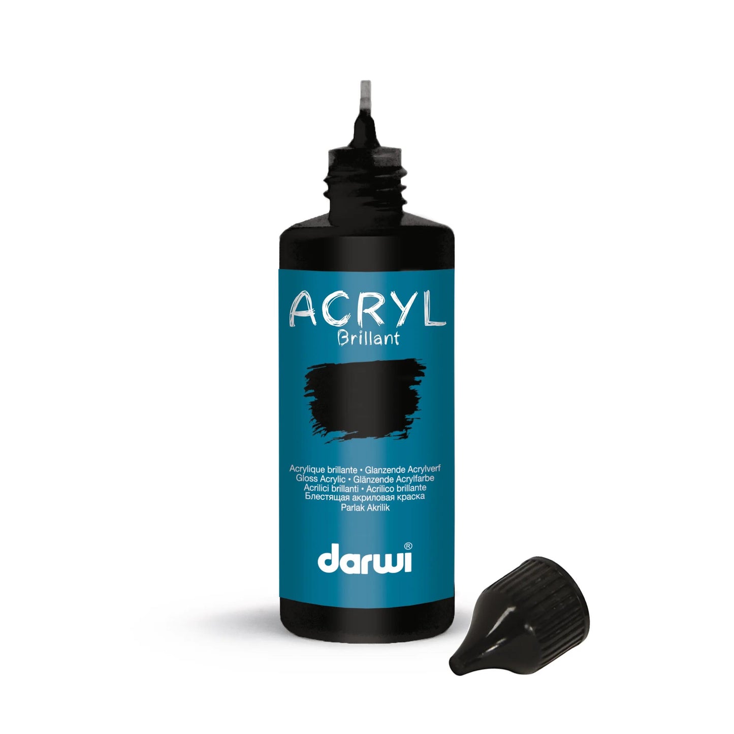 Darwi 80 ml Flush Universal Acrylic Paint Bottle - Black 100 (Pack x5)