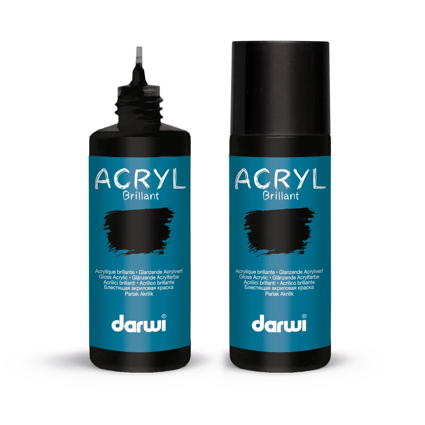 Darwi 80 ml Flush Universal Acrylic Paint Bottle - Black 100 (Pack x5)
